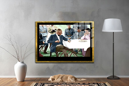 Gazi Mustafa Kemal Atatürk ÖZEL SERİ^# Miyrem  Design Cam Tablo Model: 419