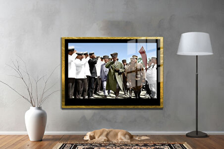 Gazi Mustafa Kemal Atatürk ÖZEL SERİ^# Miyrem  Design Cam Tablo Model: 421