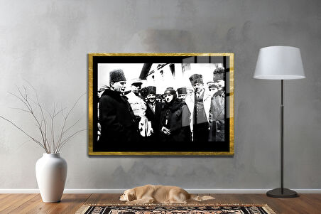 Gazi Mustafa Kemal Atatürk ÖZEL SERİ^# Miyrem  Design Cam Tablo Model: 428