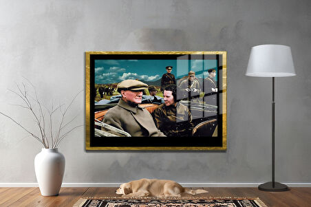 Gazi Mustafa Kemal Atatürk ÖZEL SERİ^# Miyrem  Design Cam Tablo Model: 429