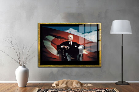 Gazi Mustafa Kemal Atatürk ÖZEL SERİ^# Miyrem  Design Cam Tablo Model: 431