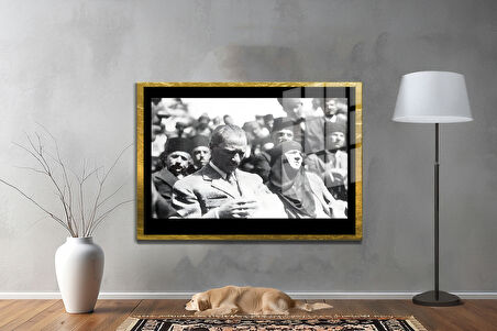 Gazi Mustafa Kemal Atatürk ÖZEL SERİ^# Miyrem  Design Cam Tablo Model: 432