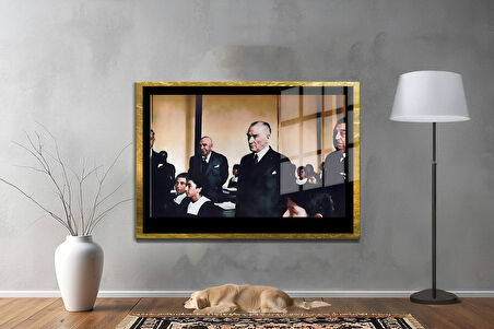 Gazi Mustafa Kemal Atatürk ÖZEL SERİ^# Miyrem  Design Cam Tablo Model: 433