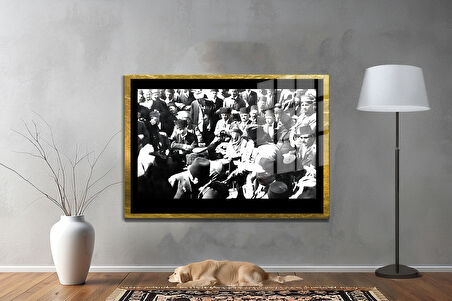 Gazi Mustafa Kemal Atatürk ÖZEL SERİ^# Miyrem  Design Cam Tablo Model: 434