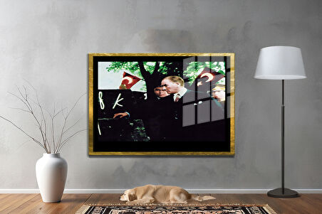 Gazi Mustafa Kemal Atatürk ÖZEL SERİ^# Miyrem  Design Cam Tablo Model: 435
