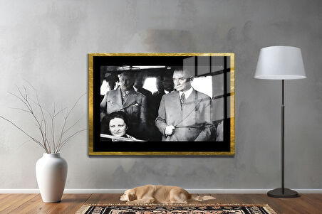 Gazi Mustafa Kemal Atatürk ÖZEL SERİ^# Miyrem  Design Cam Tablo Model: 442