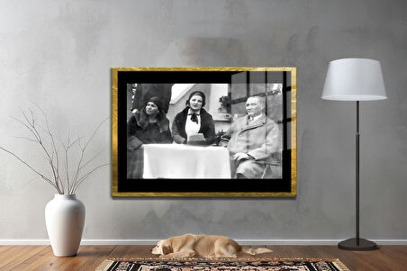 Gazi Mustafa Kemal Atatürk ÖZEL SERİ^# Miyrem  Design Cam Tablo Model: 444