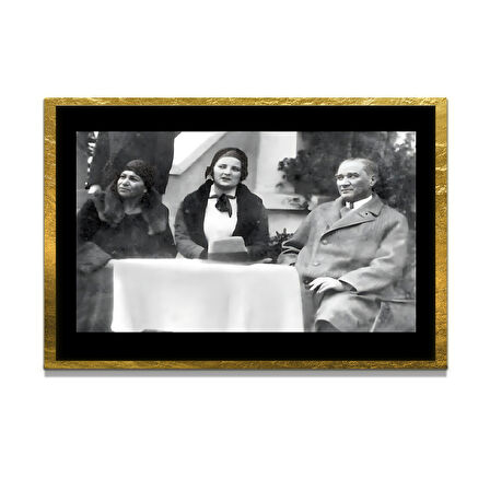 Gazi Mustafa Kemal Atatürk ÖZEL SERİ^# Miyrem  Design Cam Tablo Model: 444