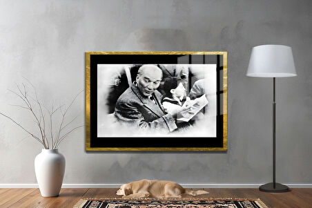 Gazi Mustafa Kemal Atatürk ÖZEL SERİ^# Miyrem  Design Cam Tablo Model: 448