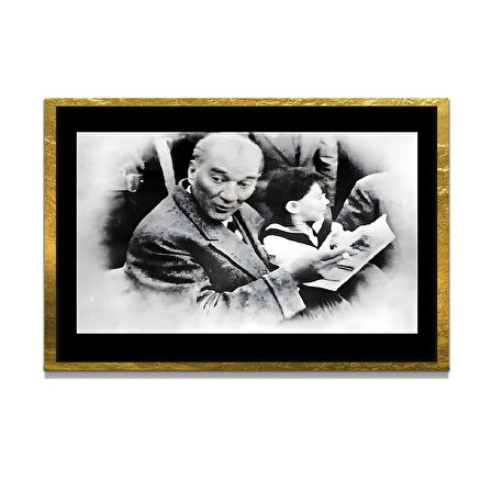 Gazi Mustafa Kemal Atatürk ÖZEL SERİ^# Miyrem  Design Cam Tablo Model: 448