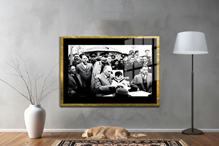 Gazi Mustafa Kemal Atatürk ÖZEL SERİ^# Miyrem  Design Cam Tablo Model: 450