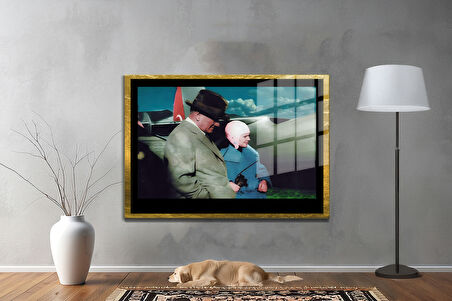 Gazi Mustafa Kemal Atatürk ÖZEL SERİ^# Miyrem  Design Cam Tablo Model: 453