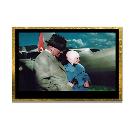 Gazi Mustafa Kemal Atatürk ÖZEL SERİ^# Miyrem  Design Cam Tablo Model: 453