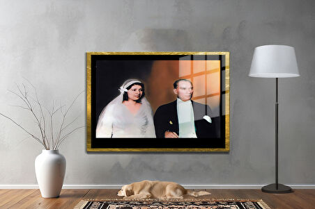 Gazi Mustafa Kemal Atatürk ÖZEL SERİ^# Miyrem  Design Cam Tablo Model: 457