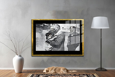 Gazi Mustafa Kemal Atatürk ÖZEL SERİ^# Miyrem  Design Cam Tablo Model: 458