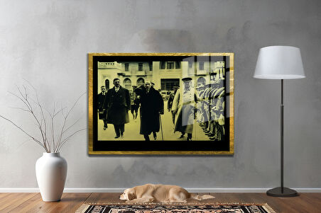 Gazi Mustafa Kemal Atatürk ÖZEL SERİ^# Miyrem  Design Cam Tablo Model: 465