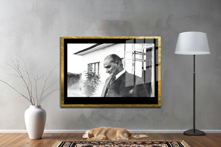 Gazi Mustafa Kemal Atatürk ÖZEL SERİ^# Miyrem  Design Cam Tablo Model: 468