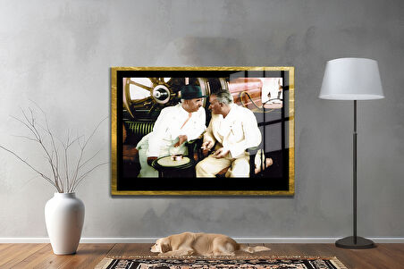 Gazi Mustafa Kemal Atatürk ÖZEL SERİ^# Miyrem  Design Cam Tablo Model: 478