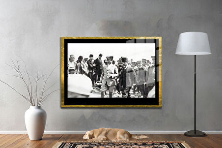 Gazi Mustafa Kemal Atatürk ÖZEL SERİ^# Miyrem  Design Cam Tablo Model: 479