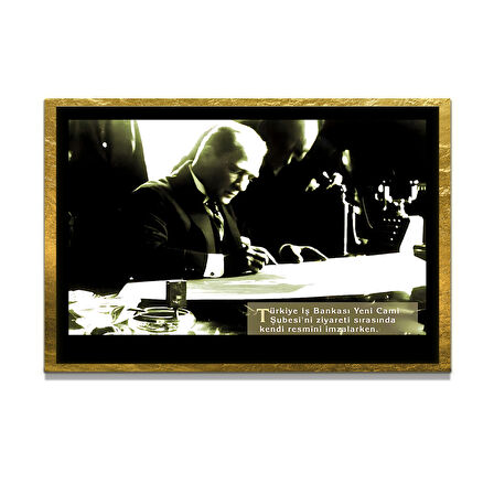 Gazi Mustafa Kemal Atatürk ÖZEL SERİ^# Miyrem  Design Cam Tablo Model: 498