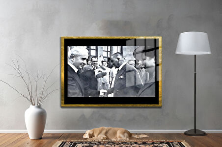 Gazi Mustafa Kemal Atatürk ÖZEL SERİ^# Miyrem  Design Cam Tablo Model: 499