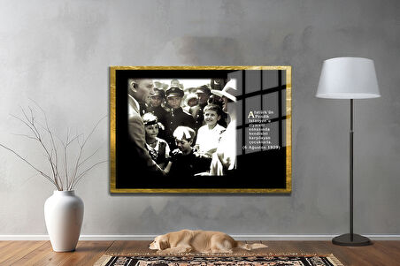 Gazi Mustafa Kemal Atatürk ÖZEL SERİ^# Miyrem  Design Cam Tablo Model: 500