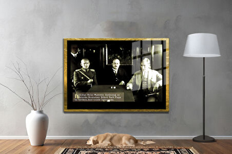 Gazi Mustafa Kemal Atatürk ÖZEL SERİ^# Miyrem  Design Cam Tablo Model: 502