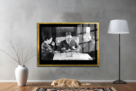 Gazi Mustafa Kemal Atatürk ÖZEL SERİ^# Miyrem  Design Cam Tablo Model: 503