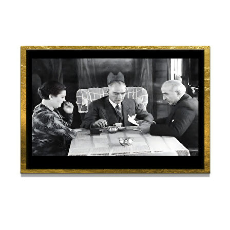 Gazi Mustafa Kemal Atatürk ÖZEL SERİ^# Miyrem  Design Cam Tablo Model: 503
