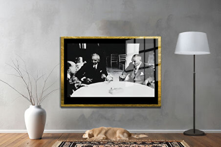 Gazi Mustafa Kemal Atatürk ÖZEL SERİ^# Miyrem  Design Cam Tablo Model: 507