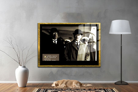 Gazi Mustafa Kemal Atatürk ÖZEL SERİ^# Miyrem  Design Cam Tablo Model: 510