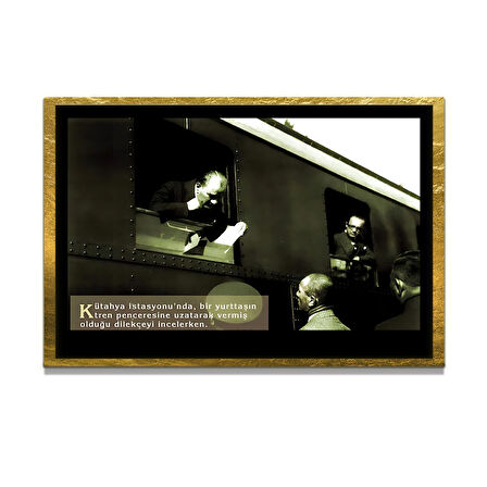 Gazi Mustafa Kemal Atatürk ÖZEL SERİ^# Miyrem  Design Cam Tablo Model: 512