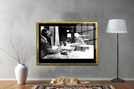 Gazi Mustafa Kemal Atatürk ÖZEL SERİ^# Miyrem  Design Cam Tablo Model: 515