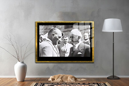 Gazi Mustafa Kemal Atatürk ÖZEL SERİ^# Miyrem  Design Cam Tablo Model: 520