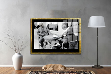 Gazi Mustafa Kemal Atatürk ÖZEL SERİ^# Miyrem  Design Cam Tablo Model: 526
