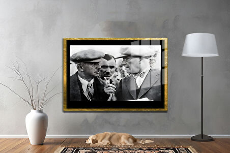 Gazi Mustafa Kemal Atatürk ÖZEL SERİ^# Miyrem  Design Cam Tablo Model: 530
