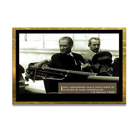 Gazi Mustafa Kemal Atatürk ÖZEL SERİ^# Miyrem  Design Cam Tablo Model: 533