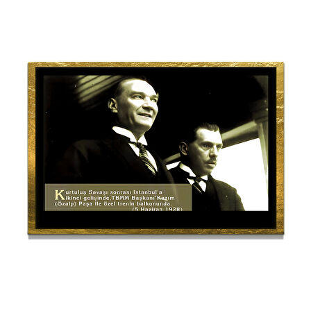 Gazi Mustafa Kemal Atatürk ÖZEL SERİ^# Miyrem  Design Cam Tablo Model: 535