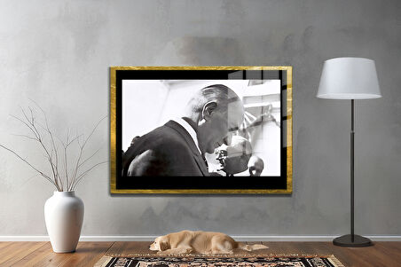 Gazi Mustafa Kemal Atatürk ÖZEL SERİ^# Miyrem  Design Cam Tablo Model: 540