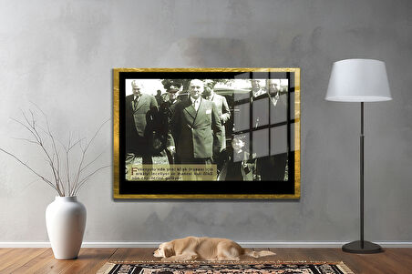 Gazi Mustafa Kemal Atatürk ÖZEL SERİ^# Miyrem  Design Cam Tablo Model: 553