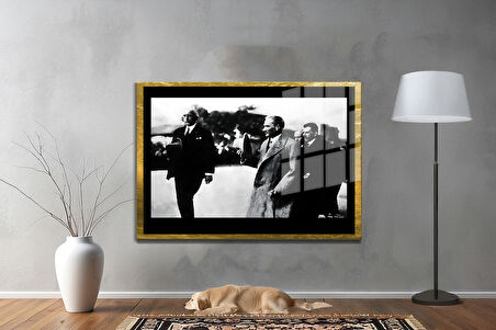 Gazi Mustafa Kemal Atatürk ÖZEL SERİ^# Miyrem  Design Cam Tablo Model: 556