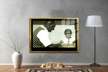Gazi Mustafa Kemal Atatürk ÖZEL SERİ^# Miyrem  Design Cam Tablo Model: 569
