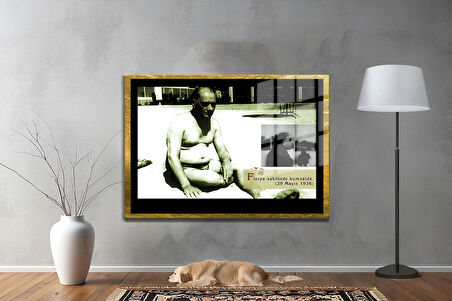 Gazi Mustafa Kemal Atatürk ÖZEL SERİ^# Miyrem  Design Cam Tablo Model: 573