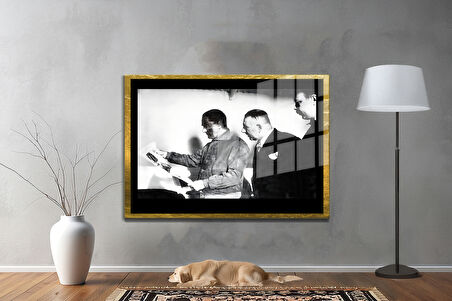 Gazi Mustafa Kemal Atatürk ÖZEL SERİ^# Miyrem  Design Cam Tablo Model: 578