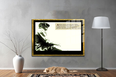 Gazi Mustafa Kemal Atatürk ÖZEL SERİ^# Miyrem  Design Cam Tablo Model: 585