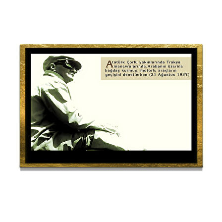 Gazi Mustafa Kemal Atatürk ÖZEL SERİ^# Miyrem  Design Cam Tablo Model: 585