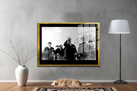 Gazi Mustafa Kemal Atatürk ÖZEL SERİ^# Miyrem  Design Cam Tablo Model: 588