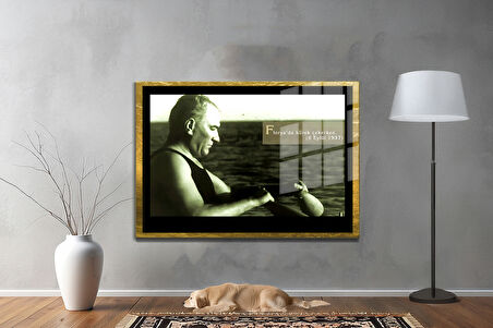 Gazi Mustafa Kemal Atatürk ÖZEL SERİ^# Miyrem  Design Cam Tablo Model: 589