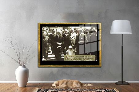 Gazi Mustafa Kemal Atatürk ÖZEL SERİ^# Miyrem  Design Cam Tablo Model: 602