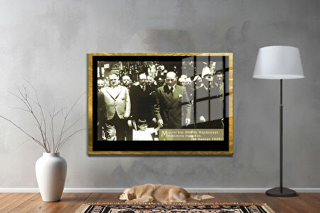 Gazi Mustafa Kemal Atatürk ÖZEL SERİ^# Miyrem  Design Cam Tablo Model: 606